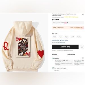 Queen of Hearts Hoodie - L